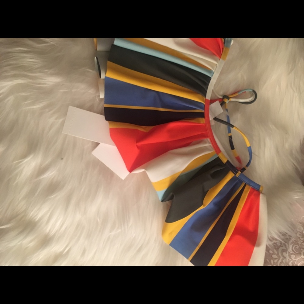 Tory Burch Stripe Flounce Bikini Top Dye Balloon - Picture 8 of 8